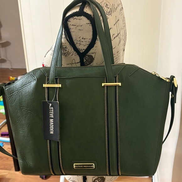NWT Steve Madden Women's Hunter Green Satchel Bag - Picture 2 of 12